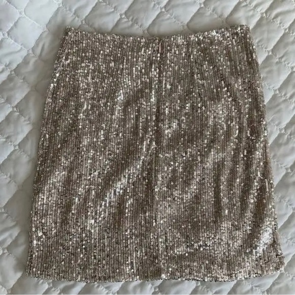 NWOT love on a hanger champagne glitter mini skirt - Picture 7 of 9